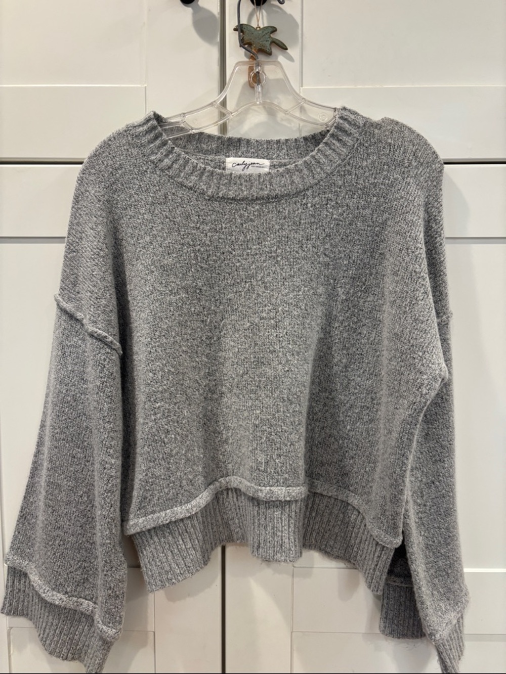 Carly Jean Los Angeles Heather Gray Crewneck Sweater